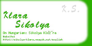 klara sikolya business card